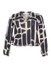 KAFFE curve Langarm-Bluse KCdiana Regular fit in Midnight/Feather G Brick Print