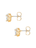 Lulu & Jane Ohrstecker Herz aus Messing mit Zirkonia in gelbgold