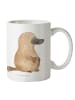 Mr. & Mrs. Panda Kaffeetasse Schnabeltier Mut ohne Spruch in Weiß