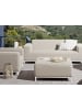 Beliani Ottomane ROVIGO in Beige/Weiß - (W) 83 x (H) 38 x (L) 83 cm