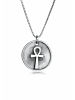 KUZZOI Halskette 925 Sterling Silber Kreuz in Grau