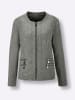 creation L Leinenblazer in khaki-weiß-meliert