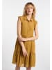 DreiMaster Vintage Damen Blusenkleid in Dunkelgelb Mehrfarbig