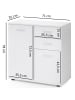 KADIMA DESIGN Kommode | Weiß, 71x78x35.5cm, Türen, Schubladen
