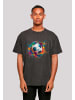 F4NT4STIC Oversize T-Shirt Bunte Fußball Grafik in schwarz