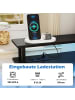 COSTWAY Eckschreibtisch mit Ladestation in Schwarz