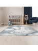KADIMA DESIGN Kinderteppich Waschbar Bär LAGO Strapazierfähig OEKO-TEX Kinderzimmer in Blau