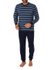 NORMANN langarm Schlafanzug Bündchen Pyjama Streifen - 88054 in marine1