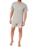 NORMANN Kurzarm Schlafanzug Pyjama Shorty in grau