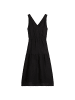 Leinen-Stufenkleid regular in Schwarz