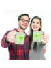 Mr. & Mrs. Panda Kaffeetasse Blume Kleeblatt ohne Spruch in Blattgrün