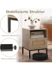 COSTWAY Nachttisch Rattan 40 x 40 x 57 cm in Hellbraun