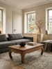 KADIMA DESIGN Couchtisch KANADA: Opium-Form, Massivholz, Massivholz, pflegeleicht in Braun