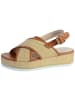 Divine Factory Sandale mit Keilabsatz TDF4108 Beige