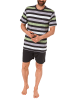 NORMANN Shorty Pyjama kurzarm Schlafanzug Streifen - 46260 in grau