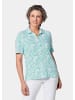 GOLDNER Pikee-Druckpoloshirt in jadegrün / weiß