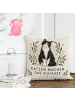 Mr. & Mrs. Panda Kissen Katze schwarz-weiss Design mit Spruch in Weiß