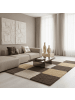 KADIMA DESIGN Teppich Hochflor Karo Polypropylen Wohnzimmer Shaggy in Mokka