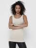 ONLY 3er-Set New Long Tank Top in Natur (Cloud Dancer)