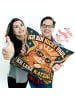 Mr. & Mrs. Panda Kissen 40x40 Katze orange Design mit Spruch in Weiß