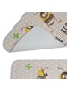 Mr. & Mrs. Panda Badematte Bienen Paar mit Spruch in Grau Pastell
