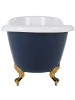 Beliani Freistehende Badewannen CAYMAN in Blau/Weiß/Gold - (W) 77 x (H) 74 x (L) 153 cm