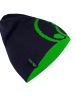 Trollkids lange Wendemütze Beanie "Trollfjord" in Marineblau / Hellgrün