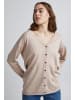 PULZ Jeans Cardigan PZSARA - 50206086  Feinstrick-Cardigan mit Knopfleiste in Beige