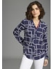 Laura Scott Longbluse in marine-gemustert