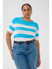 KAFFE curve Strickpullover KClizzy Regular fit in Aquarius / Chalk Wide Stripe