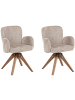 Beliani 2er-Set Esszimmerstuhl JEAN in Beige/Braun