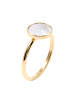 Hey Happiness Vergold. Fingerring mit Kreis Edelstahl in Gold