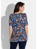 GOLDNER Kurzgröße:  Shirt Shirt in blau / hellblau / pfirsich / gemustert