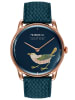 August Berg Armbanduhr Morris & Co. Strawberry Thief Bird Indi in rosegold indigo