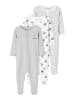 name it Baby Unisex 3er Pack Strampler mit Fuß Bärchen in Grau