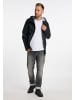 MO Herren Regenjacke Mit Innenprint in Schwarz