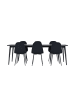 ebuy24 Essgruppe Ellis (7-teilig) Schwarz 85 x 230 cm