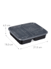 relaxdays 24 x Meal Prep Box in Schwarz/ Transparent
