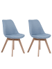 Beliani 2er-Set Esszimmerstuhl DAKOTA II in Blau/Braun