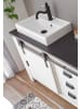 Furn.Design Badmöbel-Set 4-teilig weiß Pinie, anthrazit, Kombination mit Waschbecken und LED