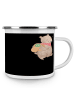 Mr. & Mrs. Panda Camping Emaille Tasse Scheidung Soloabenteuer m... in Schwarz