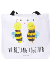 Mr. & Mrs. Panda Reisetasche Biene Verliebt mit Spruch in Weiß
