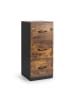 relaxdays Aktenschrank in Schwarz/ Braun - (B)40 x (H)103 x (T)40 cm