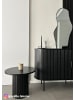 home24 home24 Sideboard aus furniertem & lackiertem MDF in Eiche, 140 x 76 x 40 cm in Eiche Schwarz
