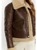 DreiMaster Vintage Lederjacke Aus Shearling in Braun