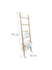 relaxdays Handtuchleiter in Natur/ Beige - (B)50 x (H)170 x (T)21 cm