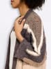 Heine Strickjacke in dunkeltaupe-ecru-geringelt
