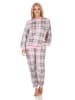 NORMANN Fleece Schlafanzug langarm Bündchen chilige optik - 88291 in rosa