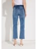 More & More coole, verkürzte Jeans, Fransensaum in blue denim