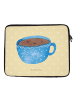 Mr. & Mrs. Panda Laptop Sleeve Kaffee Tasse ohne Spruch in Gelb Pastell